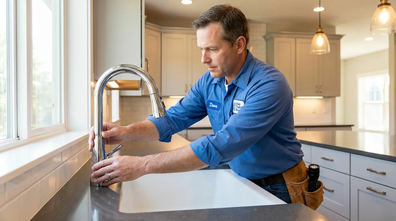 Kitchen faucet installation by Johns Plumbing LLC in Kingfield